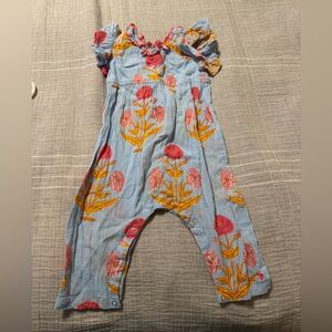 Pink Chicken Floral Romper Kids one Piece